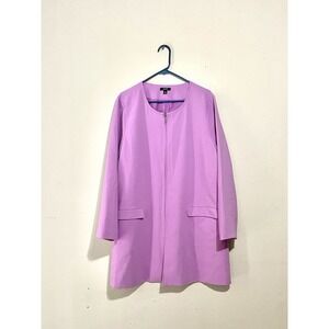 ALFANI Women's Coat Knee Lilac Pockets Zipper Lined Long Jacket Sz XL
